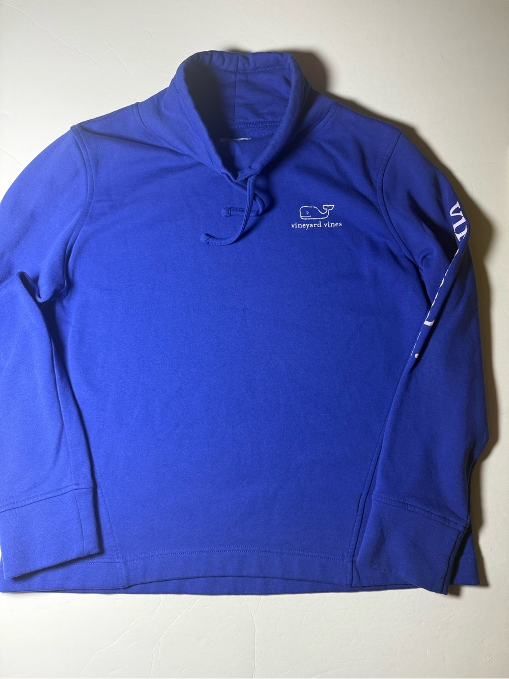 Vineyard Vines Women’s L Blue Whale Logo Cowl Neck Sweatshirt Pullover